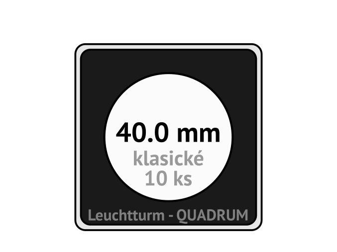 quadrum klasicke hranate kapsle 40 mm na mince ctvercove bublinky mincovni pouzdra 50x50 mm 10ks leuchtturm 307563 lighthouse