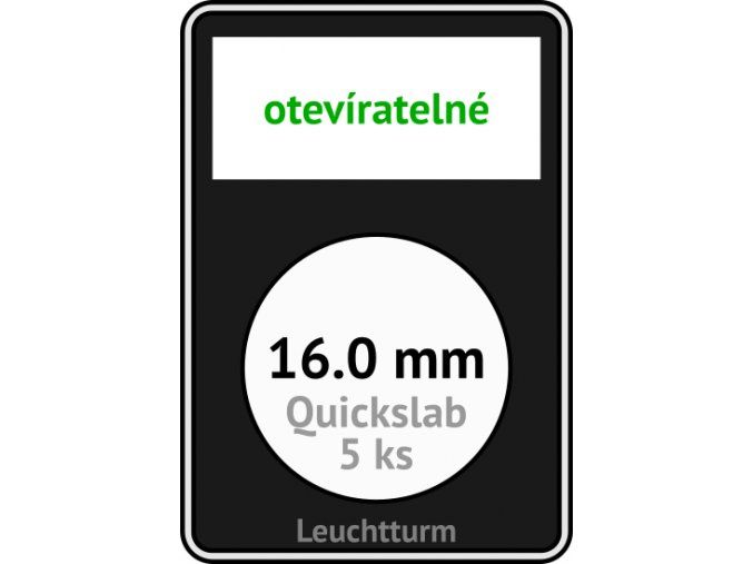 quickslab 16mm oteviratelny slab na mince 16 mm obdelnikova mincovni kapsle leuchtturm 346395 lighthouse