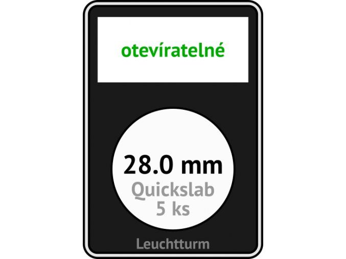 quickslab 28mm oteviratelny slab na mince 28 mm obdelnikova mincovni kapsle leuchtturm 346407 lighthouse