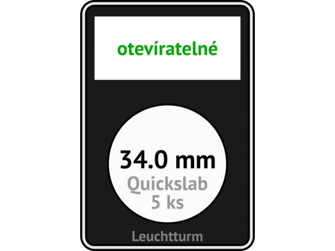quickslab 34mm oteviratelny slab na mince 34 mm obdelnikova mincovni kapsle leuchtturm 346413 lighthouse