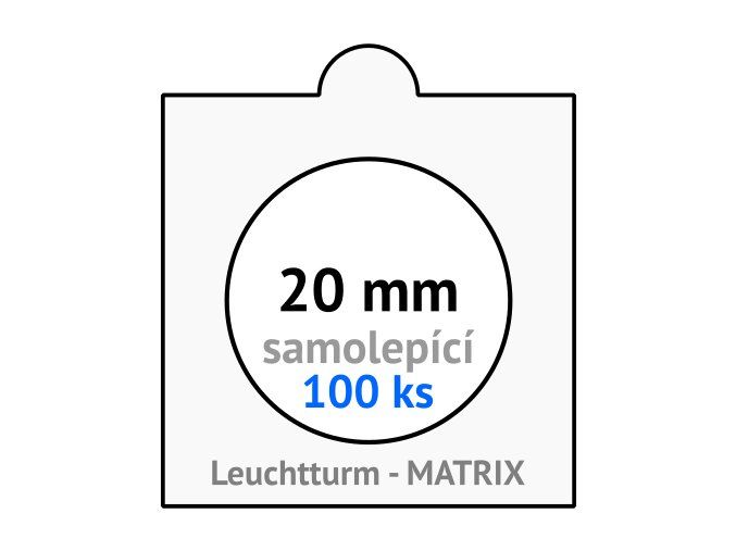 matrix bile samolepici mincovni ramecky na mince prumer 20 mm baleni 100 ks 5x5 cm leuchtturm 313727 lighthouse