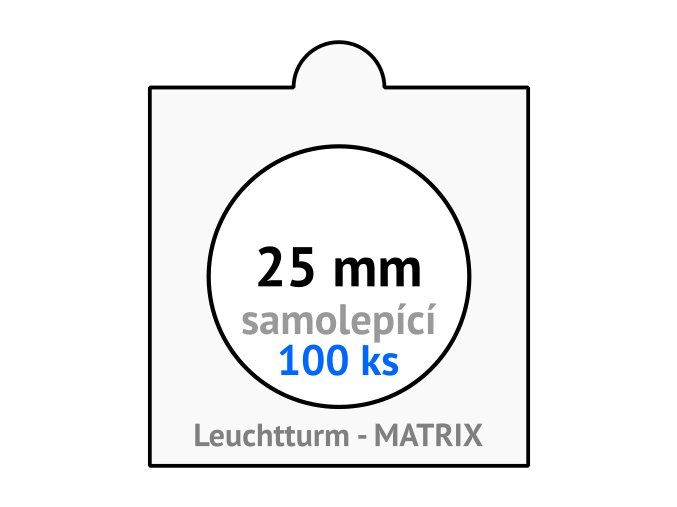 matrix bile samolepici mincovni ramecky na mince prumer 25 mm baleni 100 ks 5x5 cm leuchtturm 321058 lighthouse