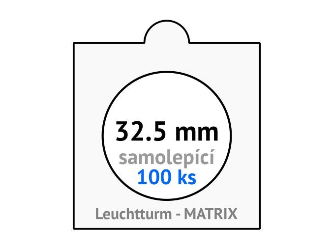 matrix bile samolepici mincovni ramecky na mince prumer 32 5 mm baleni 100 ks 5x5 cm leuchtturm 314616 lighthouse