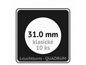 quadrum klasicke hranate kapsle 31 mm na mince ctvercove bublinky mincovni pouzdra 50x50 mm 10ks leuchtturm 323305 lighthouse