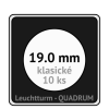 quadrum klasicke hranate kapsle 19 mm na mince ctvercove bublinky mincovni pouzdra 50x50 mm 10ks leuchtturm 302707 lighthouse