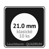 quadrum klasicke hranate kapsle 21 mm na mince ctvercove bublinky mincovni pouzdra 50x50 mm 10ks leuchtturm 309032 lighthouse
